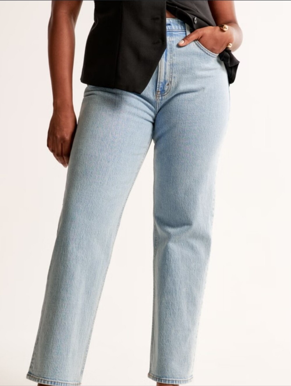 Abercrombie & Fitch The Vintage Straight Jeans High Rise Light Wash Size 26
